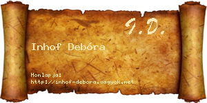 Inhof Debóra névjegykártya